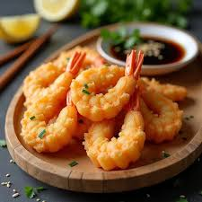 HOT SHRIMP TEMPURA (150g).  ( king prawns marinated and dip in butter sauce , deep fried and served With coslaw and hot mayo sauce
